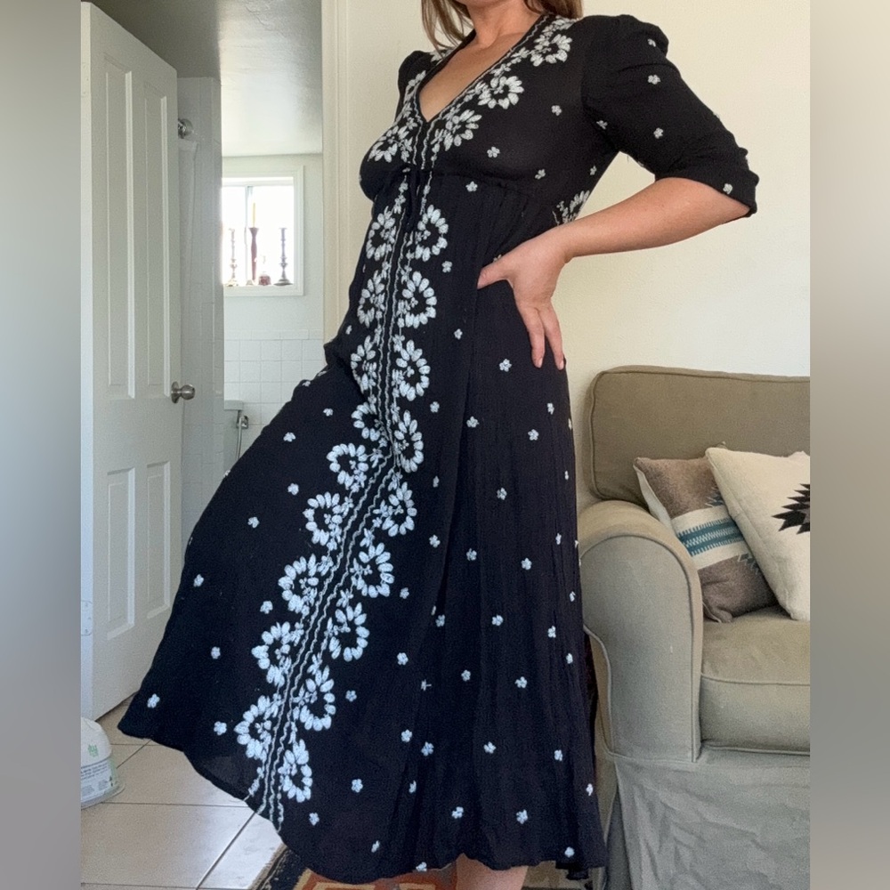 Free People embroidered flower dress